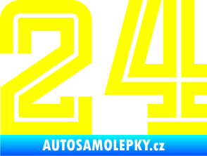 Samolepka Startovní číslo 24 typ 7 žlutá citron