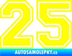 Samolepka Startovní číslo 25 typ 4 žlutá citron