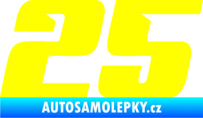 Samolepka Startovní číslo 25 typ 6 žlutá citron