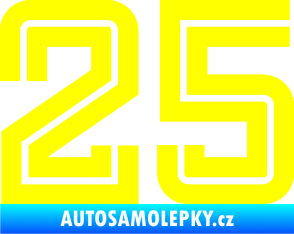 Samolepka Startovní číslo 25 typ 7 žlutá citron