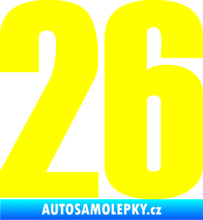 Samolepka Startovní číslo 26 typ 2    žlutá citron