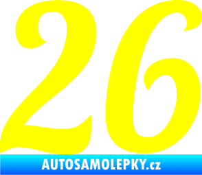 Samolepka Startovní číslo 26 typ 3 žlutá citron