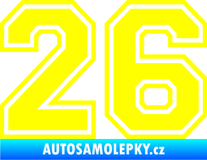 Samolepka Startovní číslo 26 typ 4 žlutá citron