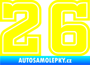 Samolepka Startovní číslo 26 typ 5 žlutá citron