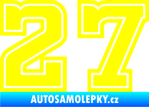 Samolepka Startovní číslo 27 typ 5 žlutá citron