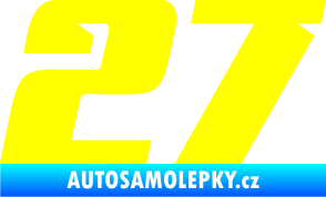 Samolepka Startovní číslo 27 typ 6 žlutá citron