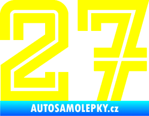 Samolepka Startovní číslo 27 typ 7 žlutá citron