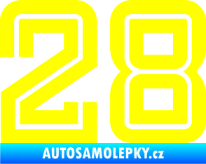Samolepka Startovní číslo 28 typ 7 žlutá citron