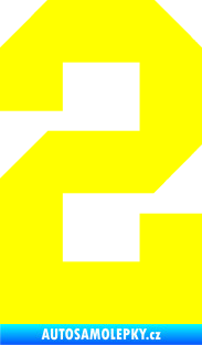 Samolepka Startovní číslo 2 žlutá citron