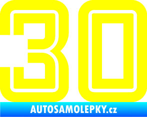 Samolepka Startovní číslo 30 typ 7 žlutá citron