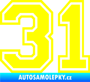Samolepka Startovní číslo 31 typ 4 žlutá citron