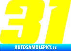 Samolepka Startovní číslo 31 typ 6 žlutá citron