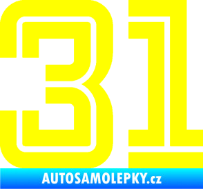 Samolepka Startovní číslo 31 typ 7 žlutá citron