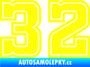 Samolepka Startovní číslo 32 typ 5 žlutá citron