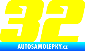 Samolepka Startovní číslo 32 typ 6 žlutá citron