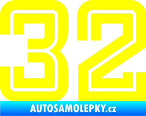 Samolepka Startovní číslo 32 typ 7 žlutá citron