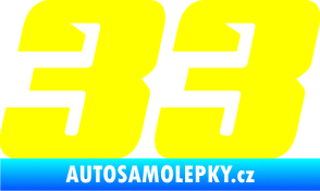 Samolepka Startovní číslo 33 typ 6 žlutá citron