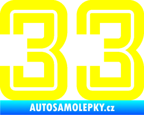 Samolepka Startovní číslo 33 typ 7 žlutá citron
