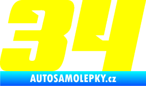 Samolepka Startovní číslo 34 typ 6 žlutá citron