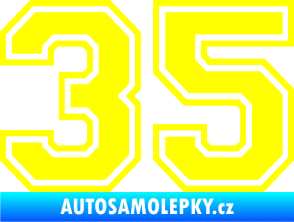 Samolepka Startovní číslo 35 typ 4 žlutá citron