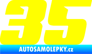 Samolepka Startovní číslo 35 typ 6 žlutá citron