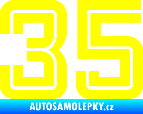 Samolepka Startovní číslo 35 typ 7 žlutá citron