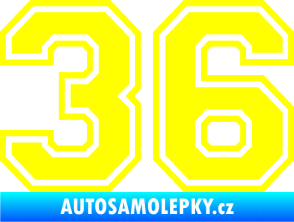 Samolepka Startovní číslo 36 typ 4 žlutá citron