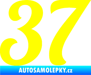 Samolepka Startovní číslo 37 typ 3  žlutá citron
