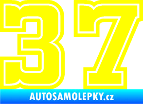 Samolepka Startovní číslo 37 typ 5 žlutá citron