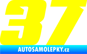 Samolepka Startovní číslo 37 typ 6 žlutá citron