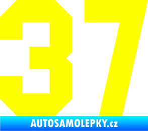 Samolepka Startovní číslo 37 žlutá citron