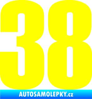 Samolepka Startovní číslo 38 typ 2     žlutá citron