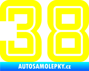 Samolepka Startovní číslo 38 typ 7 žlutá citron