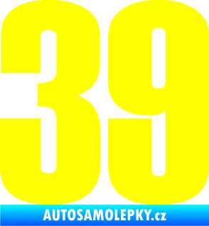 Samolepka Startovní číslo 39 typ 2      žlutá citron