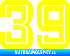 Samolepka Startovní číslo 39 typ 7 žlutá citron