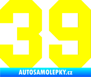 Samolepka Startovní číslo 39 žlutá citron