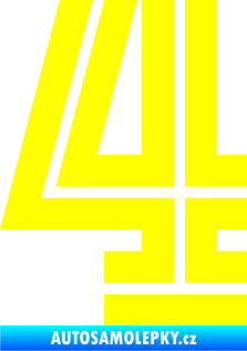 Samolepka Startovní číslo 4 typ 7 žlutá citron