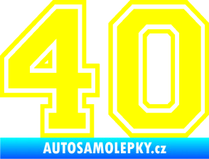 Samolepka Startovní číslo 40 typ 4 žlutá citron