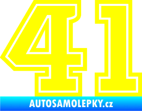 Samolepka Startovní číslo 41 typ 5 žlutá citron