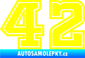 Samolepka Startovní číslo 42 typ 5 žlutá citron