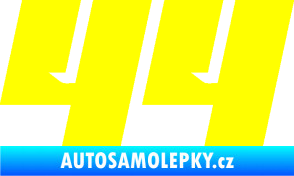 Samolepka Startovní číslo 44 typ 6 žlutá citron