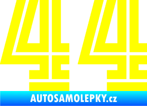 Samolepka Startovní číslo 44 typ 7 žlutá citron