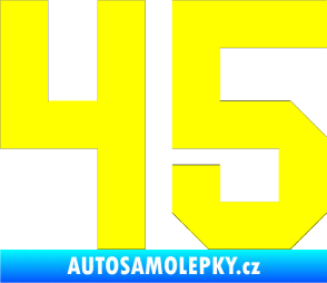Samolepka Startovní číslo 45 žlutá citron