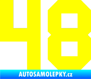 Samolepka Startovní číslo 48 žlutá citron