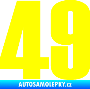 Samolepka Startovní číslo 49 typ 2      žlutá citron