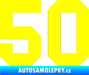 Samolepka Startovní číslo 50 žlutá citron