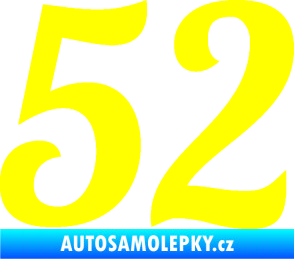 Samolepka Startovní číslo 52 typ 3 žlutá citron