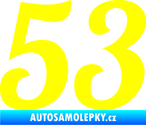 Samolepka Startovní číslo 53 typ 3 žlutá citron