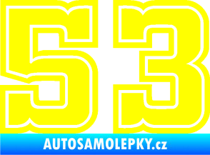 Samolepka Startovní číslo 53 typ 5 žlutá citron