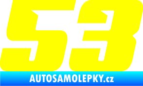 Samolepka Startovní číslo 53 typ 6 žlutá citron